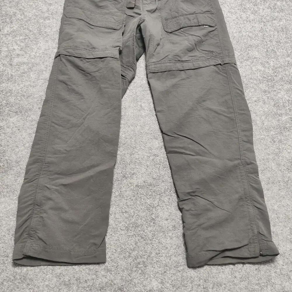 The North Face Pants Mens 36x30 Gray Convertible Cargo Belted Hiking Travel